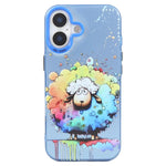 Capa para telemóvel série pintura a óleo padrão animal PC + TPU, para iPhone 16 Plus