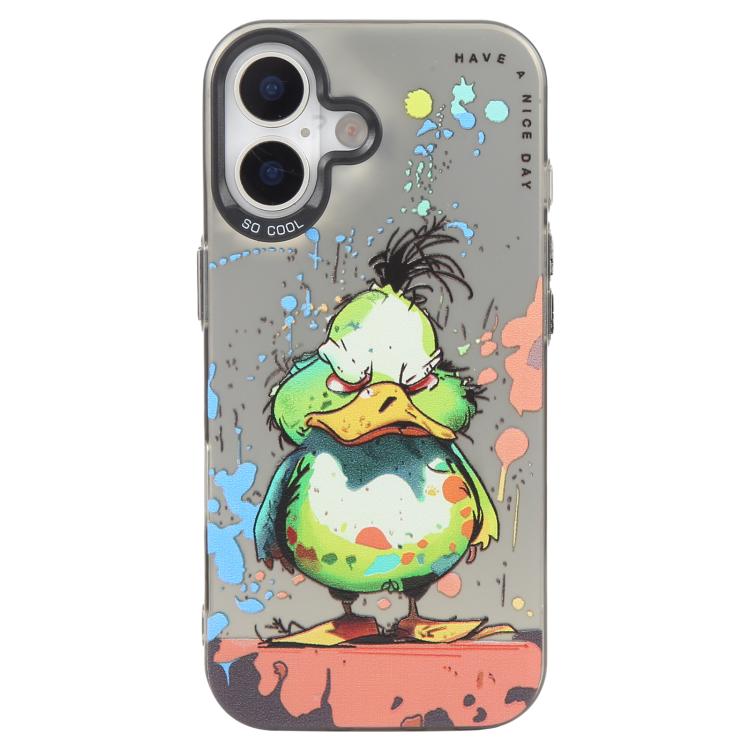 Capa para telemóvel série pintura a óleo padrão animal PC + TPU, para iPhone 16 Plus