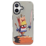 Capa para telemóvel série pintura a óleo padrão animal PC + TPU, para iPhone 16 Plus