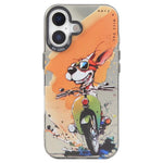 Capa para telemóvel série pintura a óleo padrão animal PC + TPU, para iPhone 16 Plus