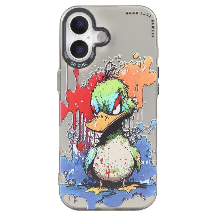 Capa para telemóvel PC + TPU da série pintura a óleo com padrão animal, Para iPhone 17