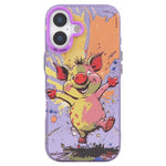 Capa para telemóvel PC + TPU da série pintura a óleo com padrão animal, Para iPhone 17