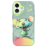 Capa para telemóvel PC + TPU da série pintura a óleo com padrão animal, Para iPhone 17