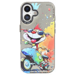 Capa para telemóvel PC + TPU da série pintura a óleo com padrão animal, Para iPhone 17