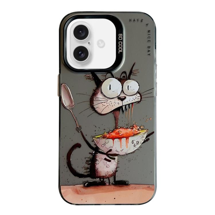 Capa para telemóvel PC + TPU da série pintura a óleo com padrão animal, Para iPhone Air