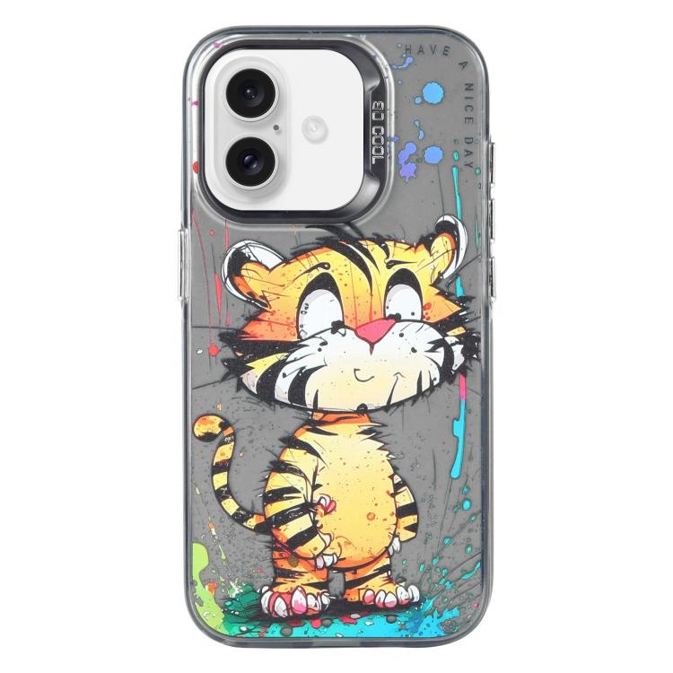 Capa para telemóvel PC + TPU da série pintura a óleo com padrão animal, Para iPhone Air