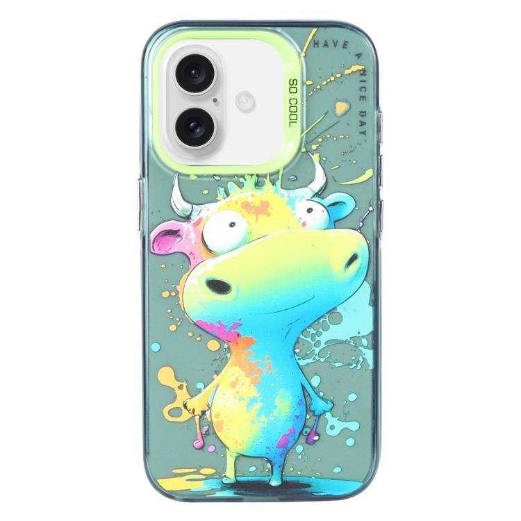 Capa para telemóvel PC + TPU da série pintura a óleo com padrão animal, Para iPhone Air
