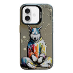 Capa para telemóvel PC + TPU da série pintura a óleo com padrão animal, Para iPhone Air