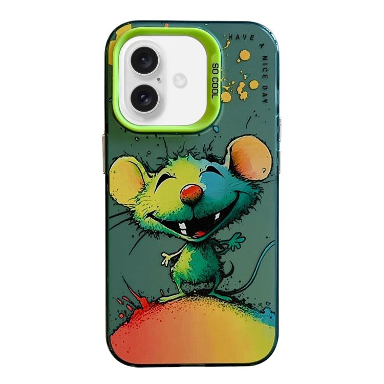Capa para telemóvel PC + TPU da série pintura a óleo com padrão animal, Para iPhone Air