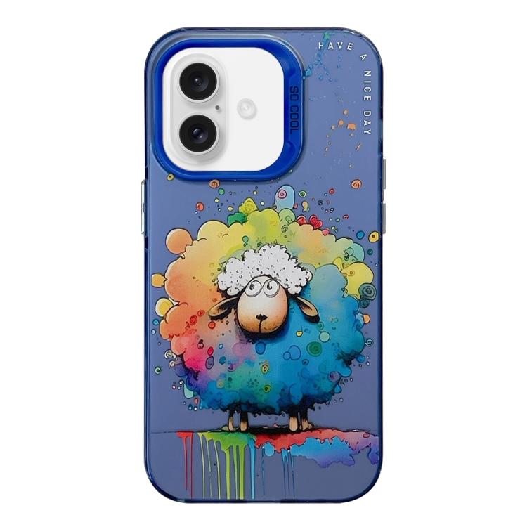 Capa para telemóvel PC + TPU da série pintura a óleo com padrão animal, Para iPhone Air