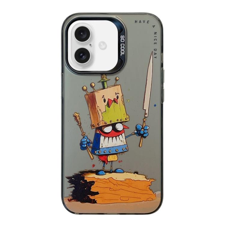 Capa para telemóvel PC + TPU da série pintura a óleo com padrão animal, Para iPhone Air