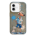 Capa para telemóvel PC + TPU da série pintura a óleo com padrão animal, Para iPhone Air