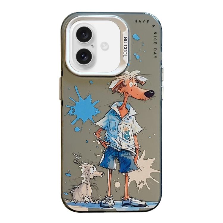 Capa para telemóvel PC + TPU da série pintura a óleo com padrão animal, Para iPhone Air