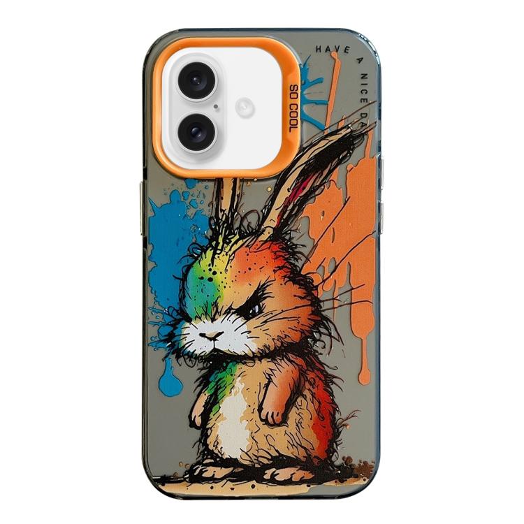 Capa para telemóvel PC + TPU da série pintura a óleo com padrão animal, Para iPhone Air