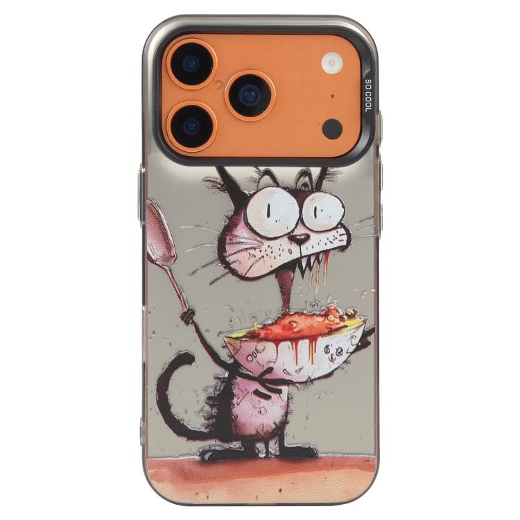 Capa para telemóvel PC + TPU da série pintura a óleo com padrão animal, Para iPhone 17