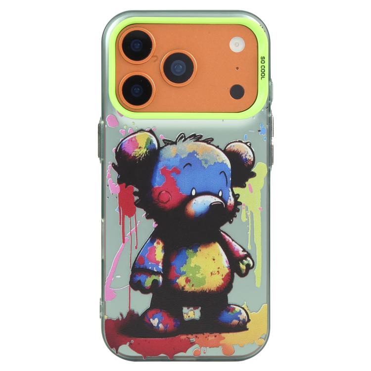 Capa para telemóvel PC + TPU da série pintura a óleo com padrão animal, Para iPhone 17