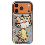 Capa para telemóvel PC + TPU da série pintura a óleo com padrão animal, Para iPhone 17 Pro