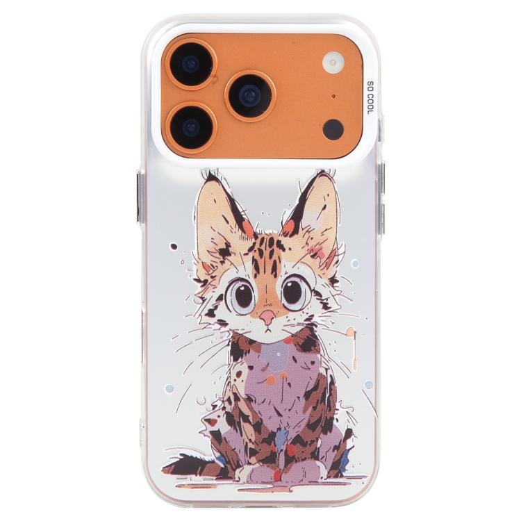 Capa para telemóvel PC + TPU da série pintura a óleo com padrão animal, Para iPhone 17