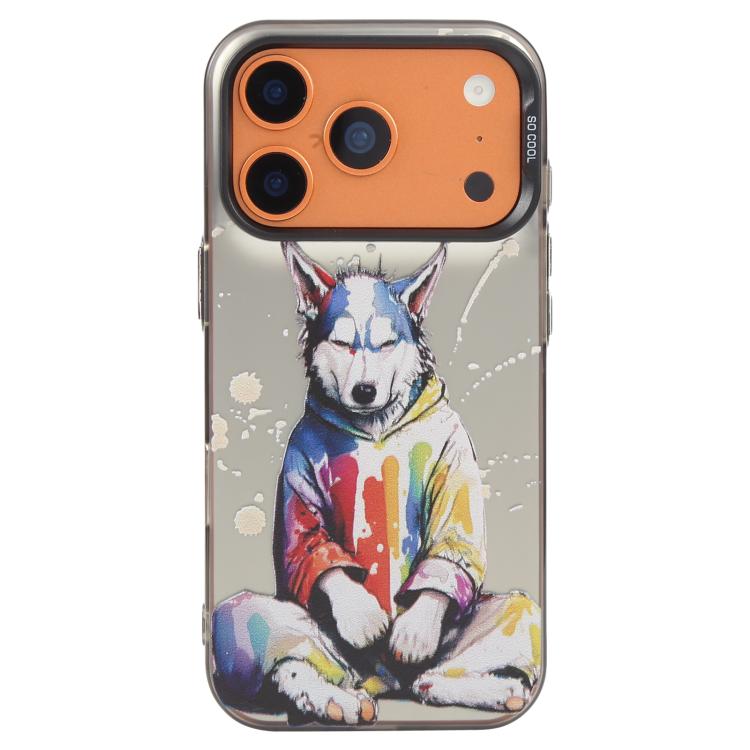 Capa para telemóvel PC + TPU da série pintura a óleo com padrão animal, Para iPhone 17