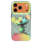 Capa para telemóvel PC + TPU da série pintura a óleo com padrão animal, Para iPhone 17