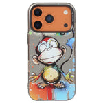 Capa para telemóvel PC + TPU da série pintura a óleo com padrão animal, Para iPhone 17