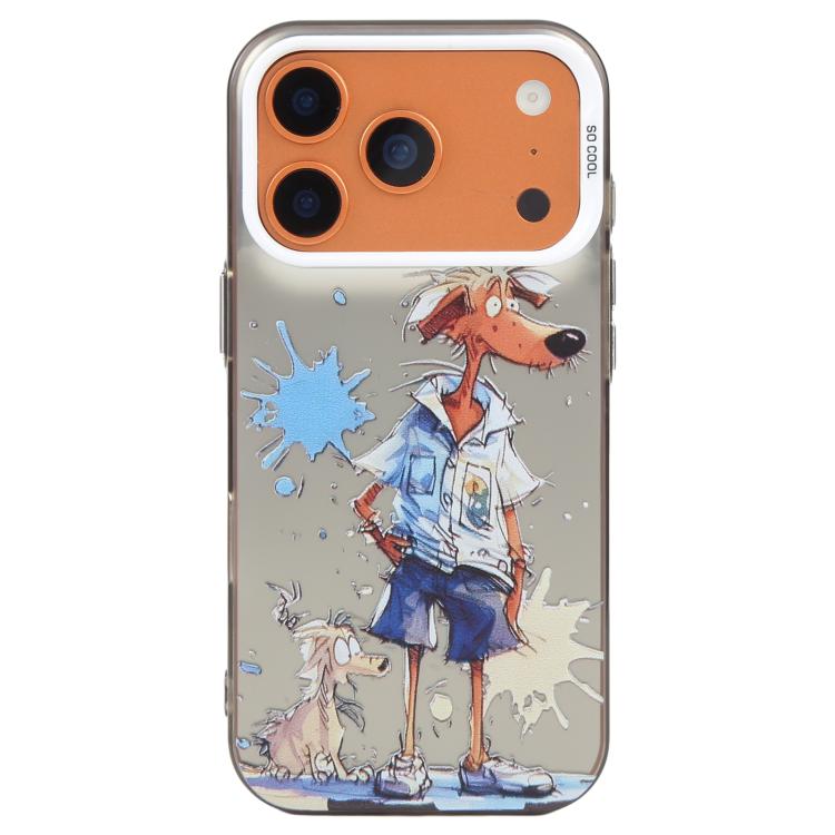 Capa para telemóvel PC + TPU da série pintura a óleo com padrão animal, Para iPhone 17
