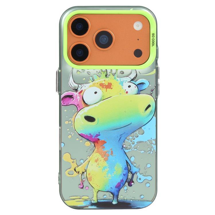 Capa para telemóvel PC + TPU da série pintura a óleo com padrão animal, Para iPhone 17 Pro