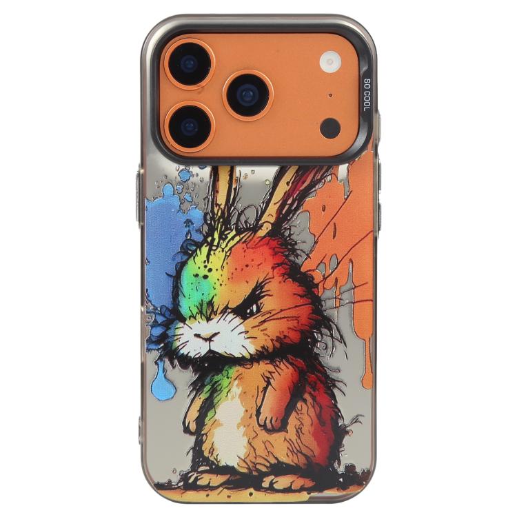 Capa para telemóvel PC + TPU da série pintura a óleo com padrão animal, Para iPhone 17 Pro