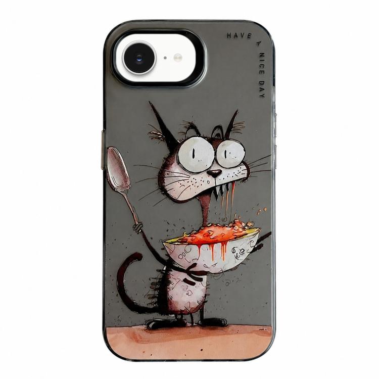 Capa para telemóvel PC + TPU da série pintura a óleo com padrão animal, Para iPhone 17 Pro Max