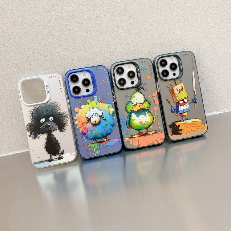 Capa para telemóvel PC + TPU da série pintura a óleo com padrão animal, Para iPhone 17