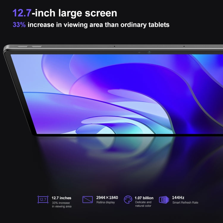 Tablet Lenovo Pad Pro 12,7 polegadas WiFi, Android 13, Qualcomm Snapdragon 870 Octa Core, Suporte para Identificação Facial, 8GB+128GB, 8GB+256GB