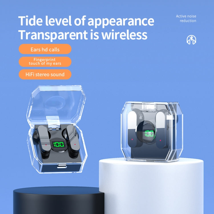 K30 Transparent Capsule Digital Display Touch Control Bluetooth Earphones, K30