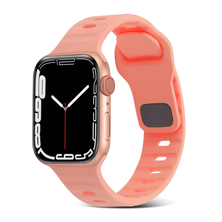 Correia de Relógio de Silicone com Fivela Quadrada às Riscas, Para Apple Watch Ultra 2 49mm, Para Apple Watch Series 9 45mm