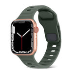 Correia de Relógio de Silicone com Fivela Quadrada às Riscas, Para Apple Watch Ultra 2 49mm, Para Apple Watch Series 9 45mm