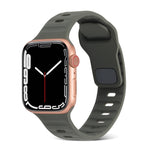 Square Buckle Stripes Silicone Watch Band, For Apple Watch Series 9 41mm, For Apple Watch Ultra 49mm