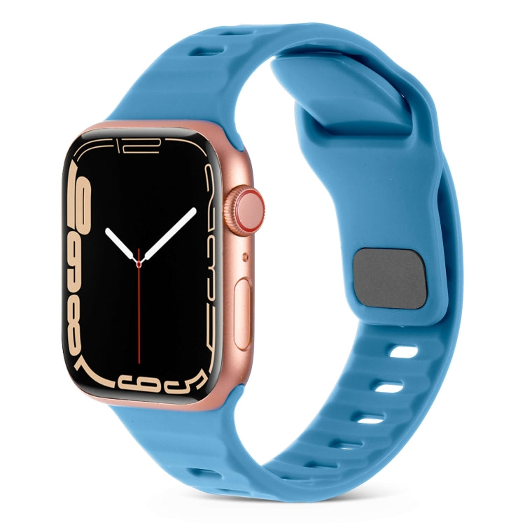 Correia de Relógio de Silicone com Fivela Quadrada às Riscas, Para Apple Watch SE 2023 44mm, Para Apple Watch SE 2023 40mm