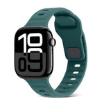 Correia de Relógio de Silicone com Fivela Quadrada às Riscas, Para Apple Watch Series 10 46mm, Para Apple Watch Series 10 42mm