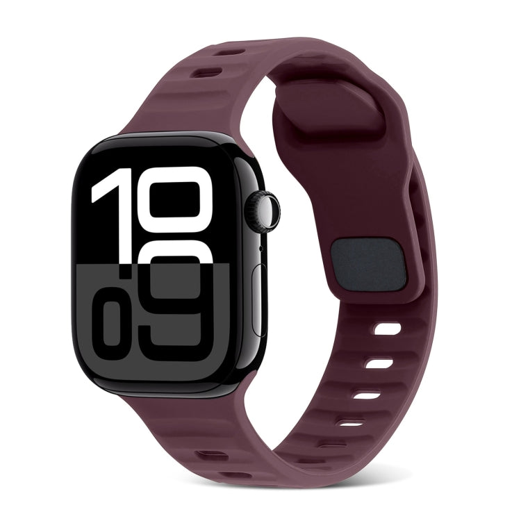 Correia de Relógio de Silicone com Fivela Quadrada às Riscas, Para Apple Watch Series 10 46mm, Para Apple Watch Series 10 42mm