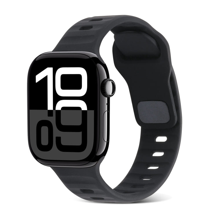 Correia de Relógio de Silicone com Fivela Quadrada às Riscas, Para Apple Watch Series 10 46mm, Para Apple Watch Series 10 42mm