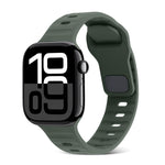 Correia de Relógio de Silicone com Fivela Quadrada às Riscas, Para Apple Watch Series 10 46mm, Para Apple Watch Series 10 42mm