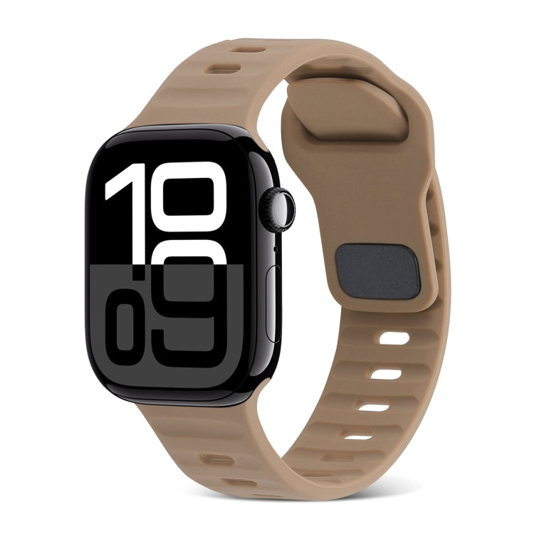 Correia de Relógio de Silicone com Fivela Quadrada às Riscas, Para Apple Watch Series 10 46mm, Para Apple Watch Series 10 42mm