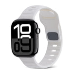 Correia de Relógio de Silicone com Fivela Quadrada às Riscas, Para Apple Watch Series 10 46mm, Para Apple Watch Series 10 42mm
