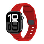 Correia de Relógio de Silicone com Fivela Quadrada às Riscas, Para Apple Watch Series 10 46mm, Para Apple Watch Series 10 42mm