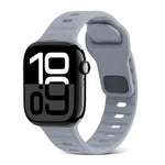 Correia de Relógio de Silicone com Fivela Quadrada às Riscas, Para Apple Watch Series 10 46mm, Para Apple Watch Series 10 42mm