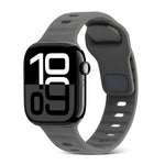 Correia de Relógio de Silicone com Fivela Quadrada às Riscas, Para Apple Watch Series 10 46mm, Para Apple Watch Series 10 42mm