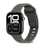 Correia de Relógio de Silicone com Fivela Quadrada às Riscas, Para Apple Watch Series 10 46mm, Para Apple Watch Series 10 42mm