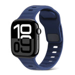Correia de Relógio de Silicone com Fivela Quadrada às Riscas, Para Apple Watch Series 10 46mm, Para Apple Watch Series 10 42mm