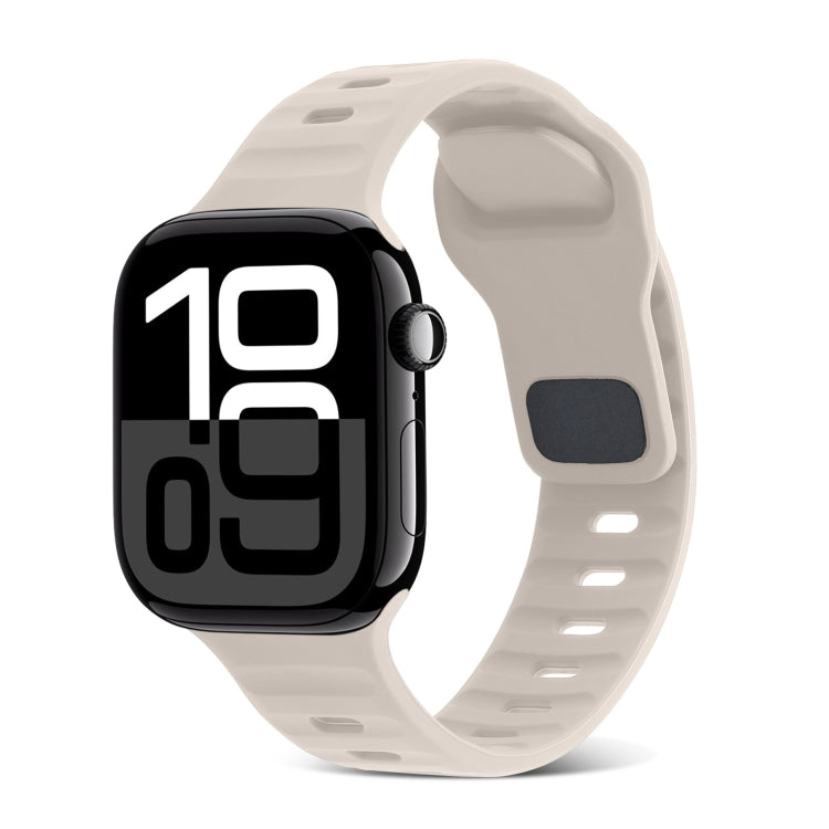 Correia de Relógio de Silicone com Fivela Quadrada às Riscas, Para Apple Watch Series 10 46mm, Para Apple Watch Series 10 42mm