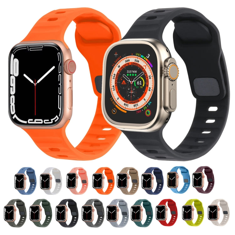 Correia de Relógio de Silicone com Fivela Quadrada às Riscas, Para Apple Watch Series 10 46mm, Para Apple Watch Series 10 42mm
