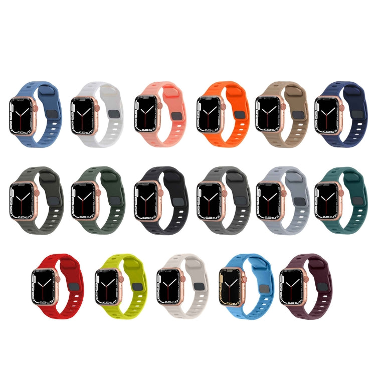Correia de Relógio de Silicone com Fivela Quadrada às Riscas, Para Apple Watch SE 2023 44mm, Para Apple Watch SE 2023 40mm